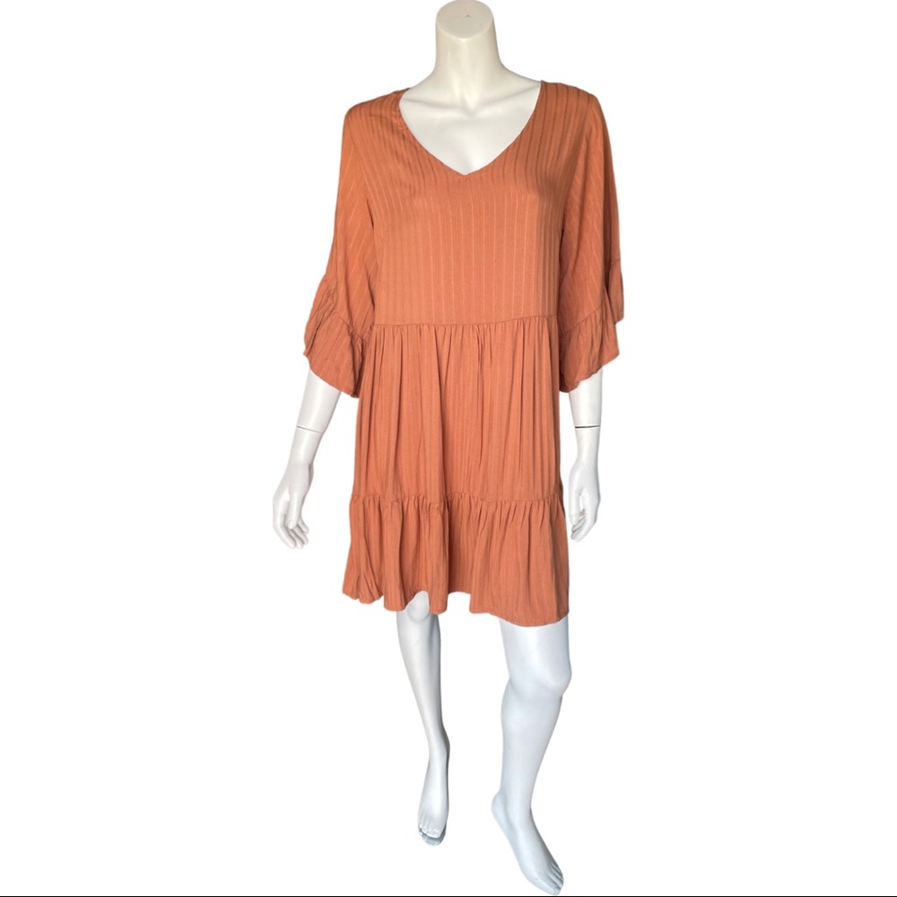 UNIVERSAL THREAD Rusty Orange Babydoll Mini Dress